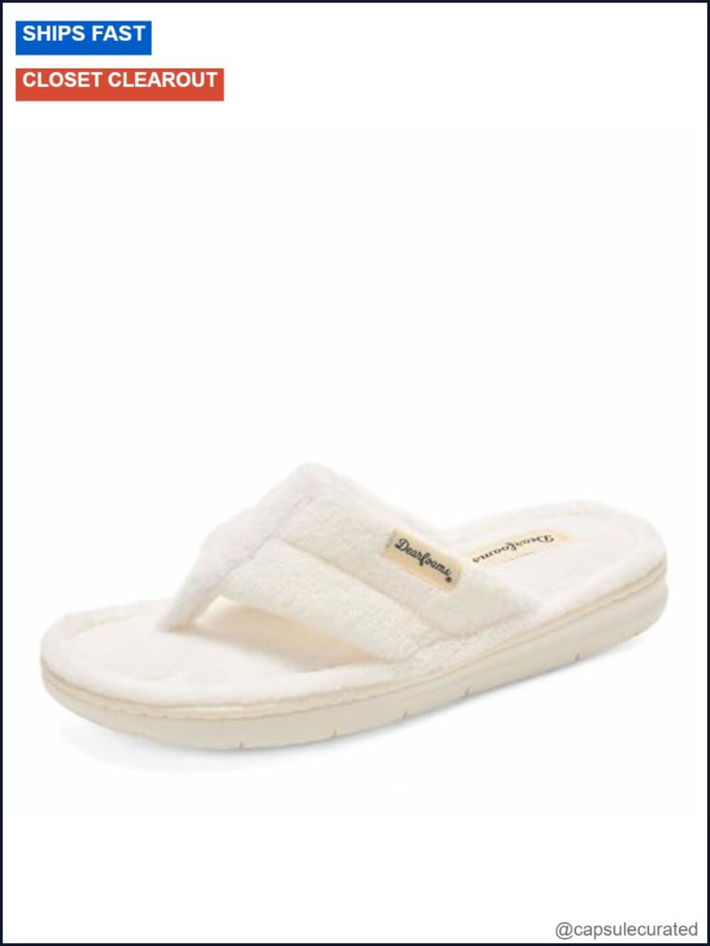 Memory Foam Terry Thong Slide Slippers